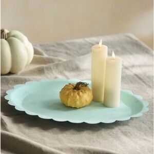 Anthropologie Scalloped iron oval tray